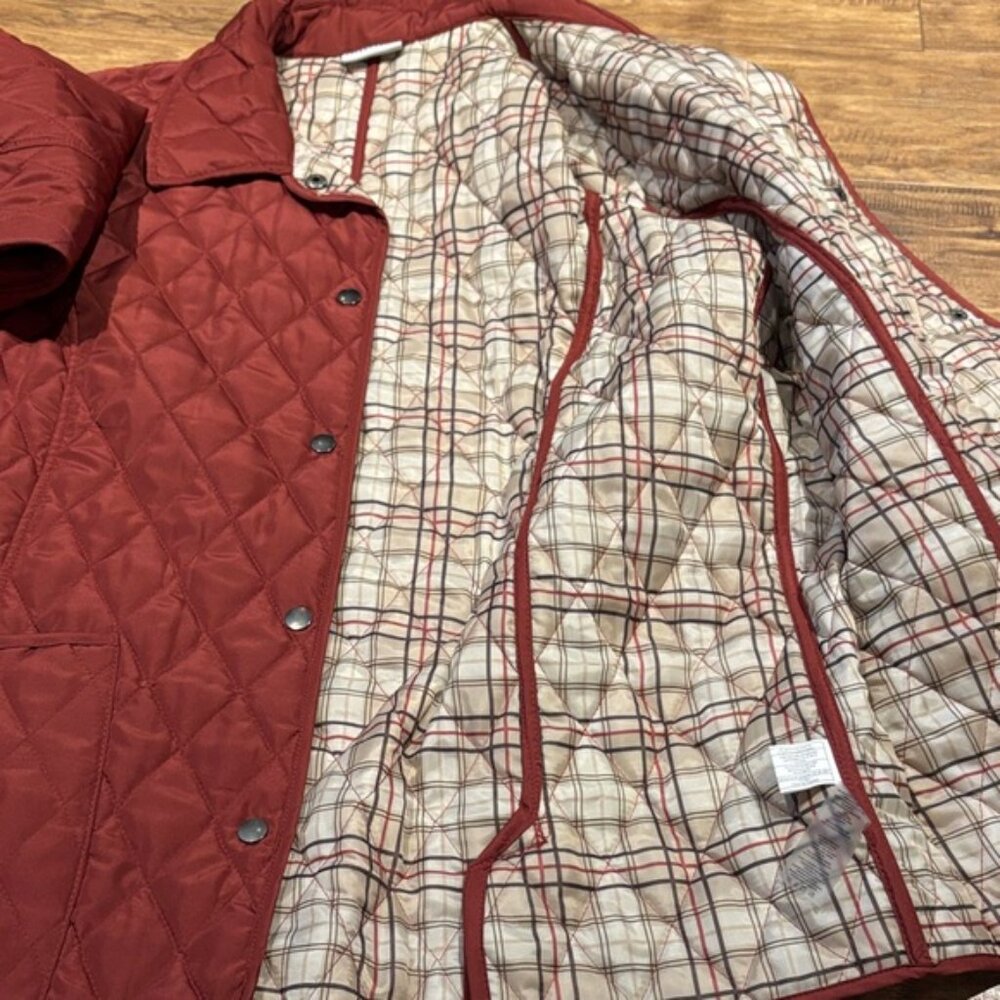 Three Hearts Quilted lightweight Jacket in Deep warm Red 1X - Picture 12 of 12